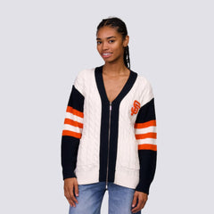 MLB San Francisco Giants Lusso Women's Shyla Knit V-Neck Full-Zip Sweater