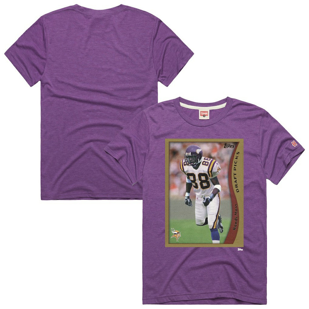 Randy Moss Homage Unisex NFL Topps Trading Card Tri-Blend T-Shirt - Minnesota Vikings