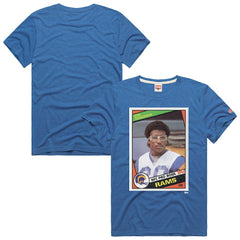 Eric Dickerson Homage Unisex NFL Topps Trading Card Tri-Blend T-Shirt - Los Angeles Rams