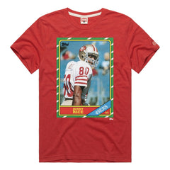 Jerry Rice Homage Unisex NFL Topps Trading Card Tri-Blend T-Shirt - San Francisco 49ers