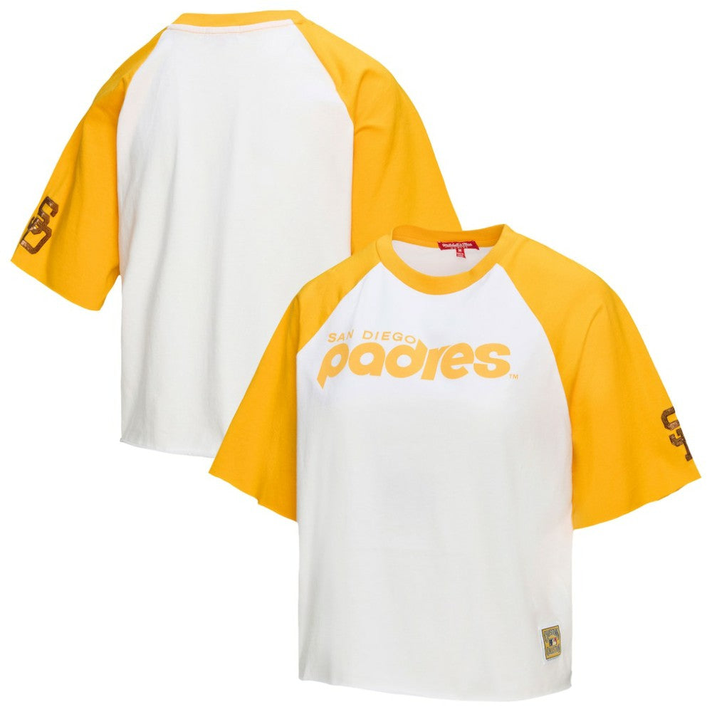 MLB San Diego Padres Mitchell & Ness Women's Cropped Raglan Boxy T-Shirt