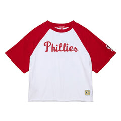 MLB Philadelphia Phillies Mitchell & Ness Women's Cropped Raglan Boxy T-Shirt