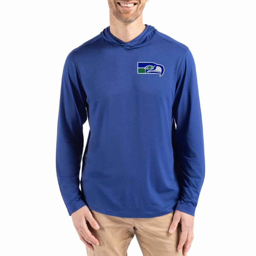 Cutter & Buck Coastline Epic Comfort Eco Recycled Long Sleeve Hoodie T-Shirt - Seattle Seahawks