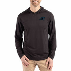 Cutter & Buck Coastline Epic Comfort Eco Recycled Long Sleeve Hoodie T-Shirt - Carolina Panthers