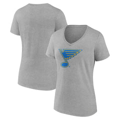 NHL Gray St. Louis Blues Women's Essential V-Neck T-Shirt