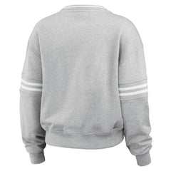 MLB New York Yankees WEAR by Erin Andrews Women's Sleeve Stripe Fleece Crewneck Sweatshirt