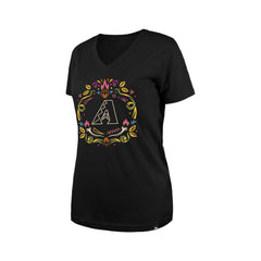 MLB Arizona Diamondbacks New Era Women's Día de los Muertos V-Neck T-Shirt