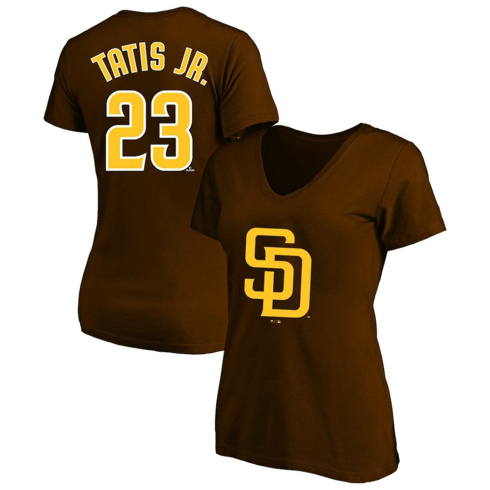 MLB Fernando Tatis Jr. San Diego Padres Profile Women's Plus Size Name & Number V-Neck T-Shirt