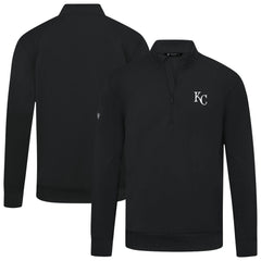 MLB Kansas City Royals Levelwear Upright Insignia Tri-Blend Quarter-Zip Pullover