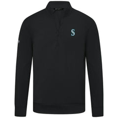 MLB Seattle Mariners Levelwear Upright Insignia Tri-Blend Quarter-Zip Pullover