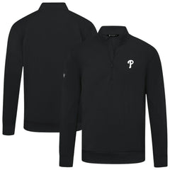 MLB Philadelphia Phillies Levelwear Upright Insignia Tri-Blend Quarter-Zip Pullover