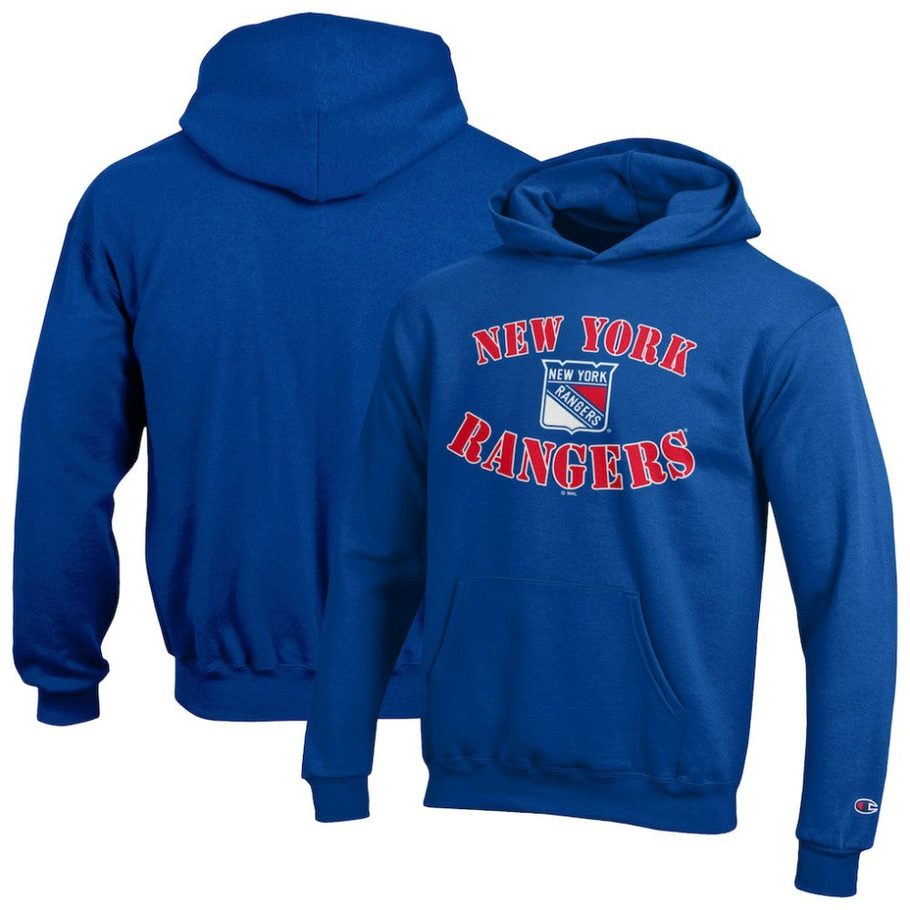 NHL Blue New York Rangers Champion Youth Fleece Powerblend Hoodie
