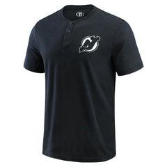 NHL Black New Jersey Devils Darius Rucker Collection by Fanatics Fanatics Fest Washed Henley T-Shirt