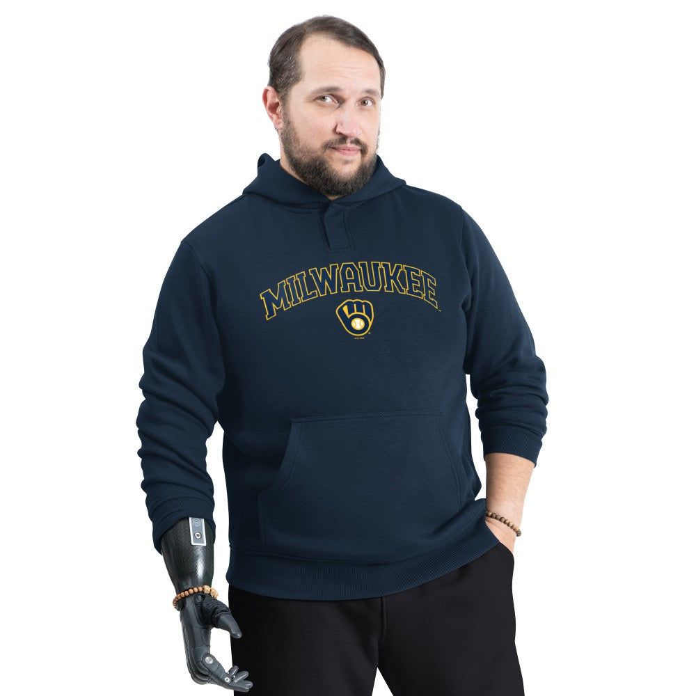 MLB Milwaukee Brewers G-III Sports by Carl Banks Adaptive Lockup Fleece Hoodie
