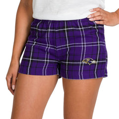 Concepts Sport Women's Ultimate Flannel Shorts - Baltimore Ravens