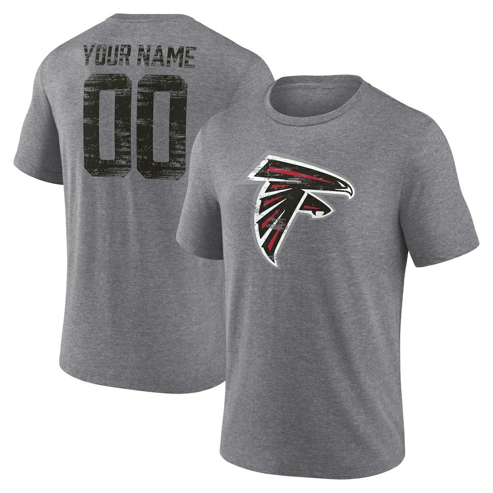 Heritage Custom Name & Number Tri-Blend T-Shirt - Atlanta Falcons