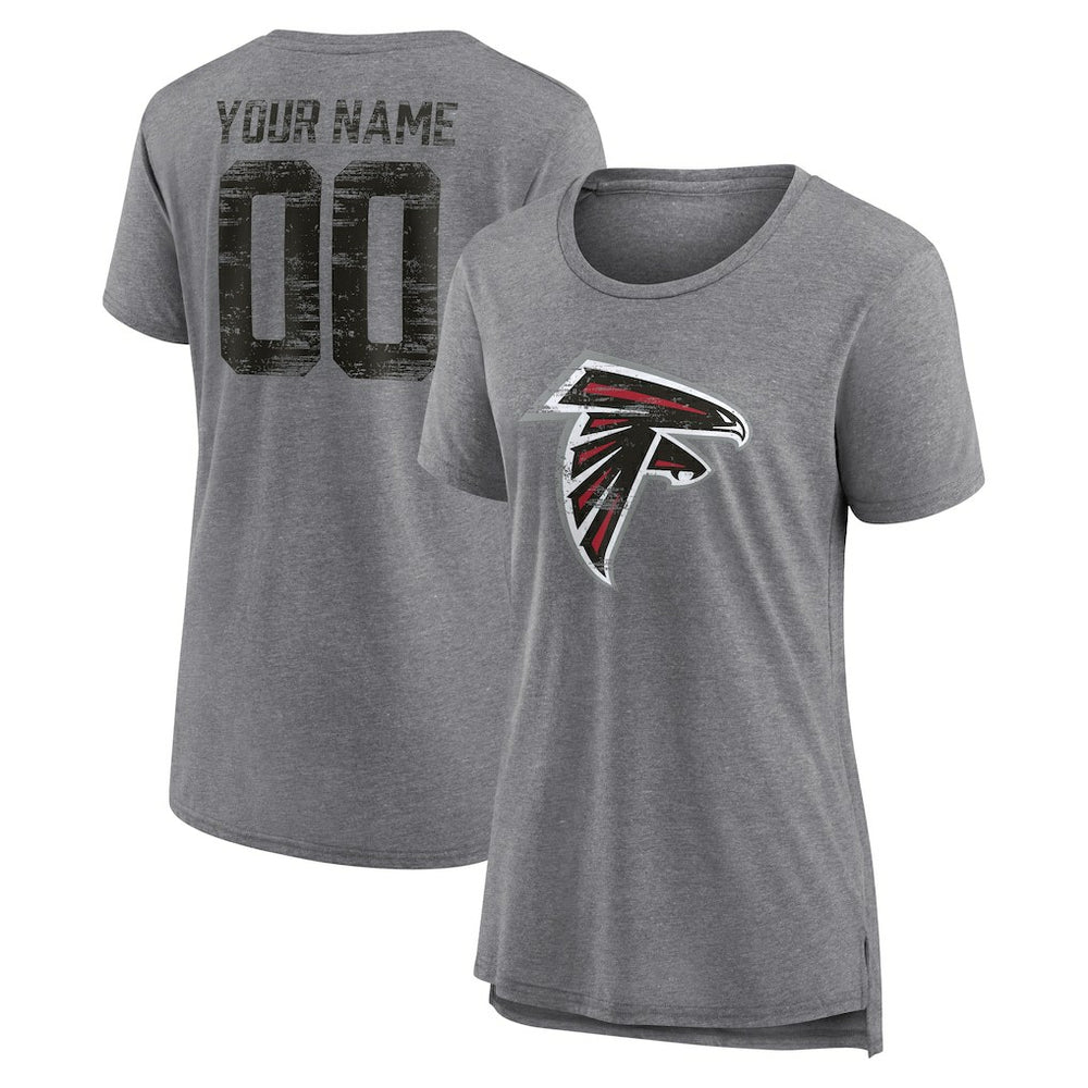 Women's Heritage Custom Name & Number Tri-Blend T-Shirt - Atlanta Falcons