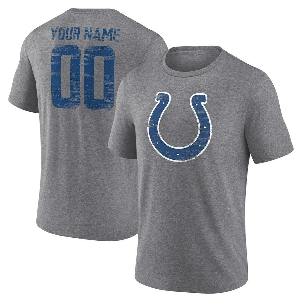 Heritage Custom Name & Number Tri-Blend T-Shirt - Indianapolis Colts
