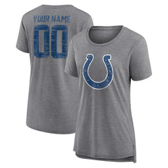 Women's Heritage Custom Name & Number Tri-Blend T-Shirt - Indianapolis Colts
