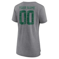 Women's Heritage Custom Name & Number Tri-Blend T-Shirt - New York Jets