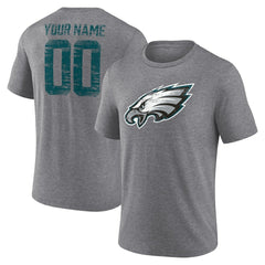 Heritage Custom Name & Number Tri-Blend T-Shirt - Philadelphia Eagles