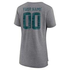 Women's Heritage Custom Name & Number Tri-Blend T-Shirt - Philadelphia Eagles