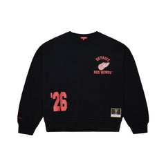 NHL Black Detroit Red Wings Mitchell & Ness Women's Vintage Crewneck Sweatshirt