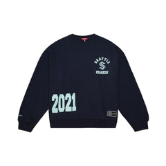 NHL Deep Sea Blue Seattle Kraken Mitchell & Ness Women's Vintage Crewneck Sweatshirt