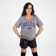 Gameday Couture Women's Relaxed Iconic Edge Rhinestone V-Neck T-Shirt - Buffalo Bills