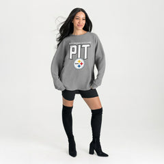 Gameday Couture Women's Oversized Pure Motion Corded Sweatshirt - Pittsburgh Steelers