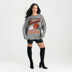 Gameday Couture Women's Oversized Sweet Victory Corded Sweatshirt - Cincinnati Bengals