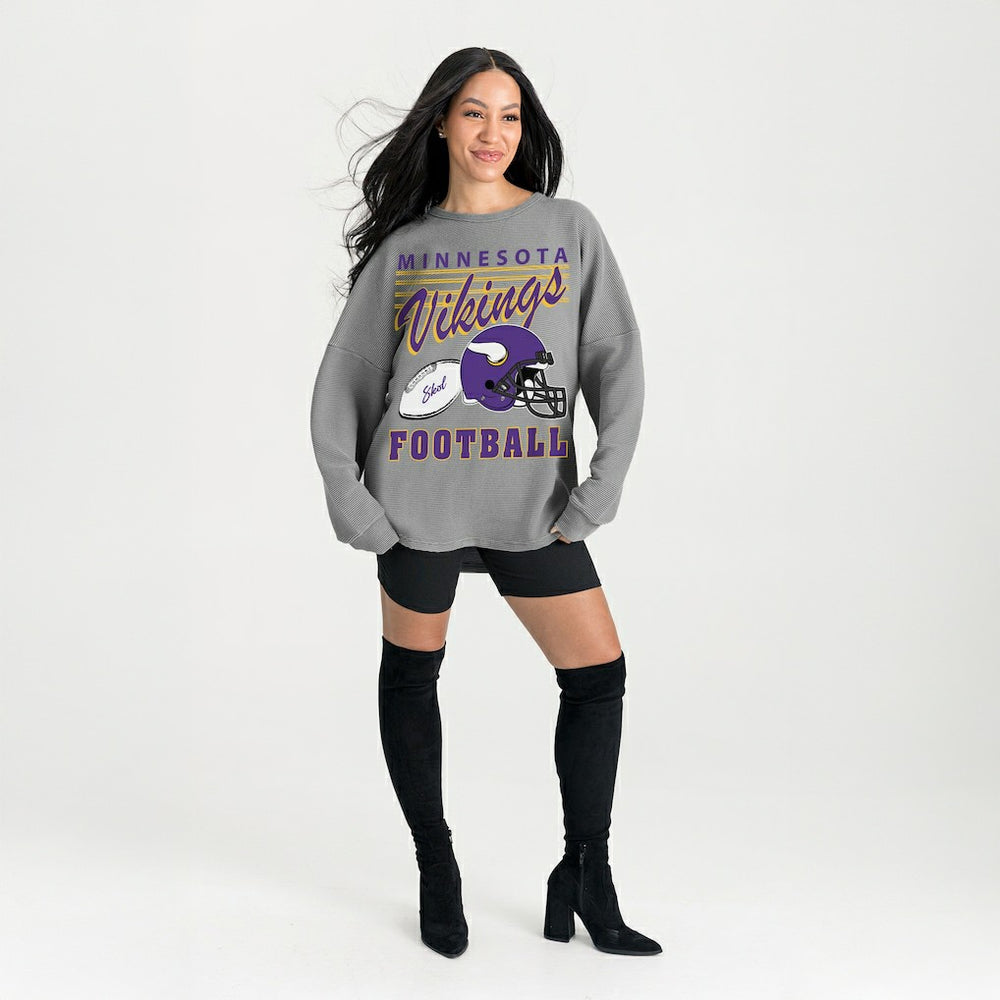 Gameday Couture Women's Oversized Sweet Victory Corded Sweatshirt - Minnesota Vikings