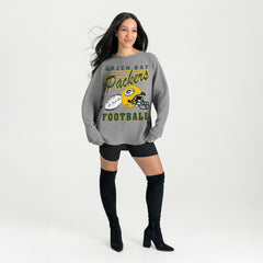 Gameday Couture Women's Oversized Sweet Victory Corded Sweatshirt - Green Bay Packers