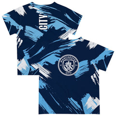 Manchester City Vive La Fete Youth Paint Brush T-Shirt - Navy