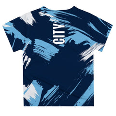 Manchester City Vive La Fete Youth Paint Brush T-Shirt - Navy