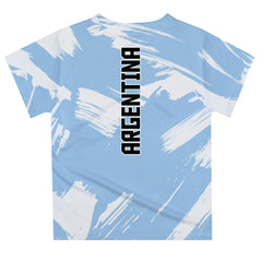 Argentina National Team Vive La Fete Youth Paint Brush T-Shirt - Light Blue