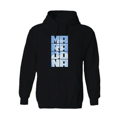 Diego Maradona Argentina National Team Vive La Fete Portrait Hoodie - Black