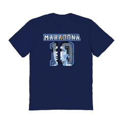 Diego Maradona Argentina National Team Vive La Fete Name & Number T-Shirt - Navy