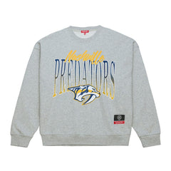 NHL Heather Gray Nashville Predators Mitchell & Ness Women's Hockey Night Sweatshirt