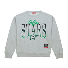 NHL Heather Gray Dallas Stars Mitchell & Ness Women's Hockey Night Sweatshirt