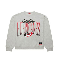 NHL Heather Gray Carolina Hurricanes Mitchell & Ness Women's Hockey Night Sweatshirt