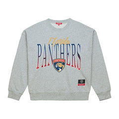 NHL Heather Gray Florida Panthers Mitchell & Ness Women's Hockey Night Sweatshirt