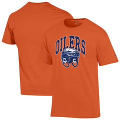 NHL Orange Edmonton Oilers Champion Helmet T-Shirt