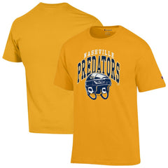 NHL Gold Nashville Predators Champion Helmet T-Shirt