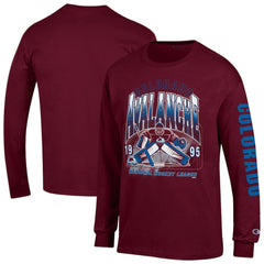 NHL Burgundy Colorado Avalanche Champion Long Sleeve Jersey T-Shirt