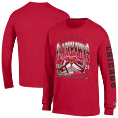 NHL Red Chicago Blackhawks Champion Long Sleeve Jersey T-Shirt