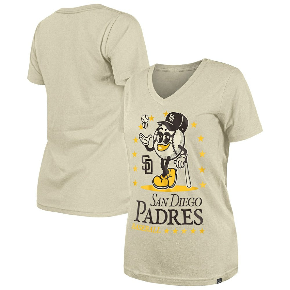 MLB San Diego Padres New Era Women's Little Miss 2 V-Neck T-Shirt