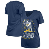 MLB Milwaukee Brewers New Era Women's Little Miss 2 V-Neck T-Shirt