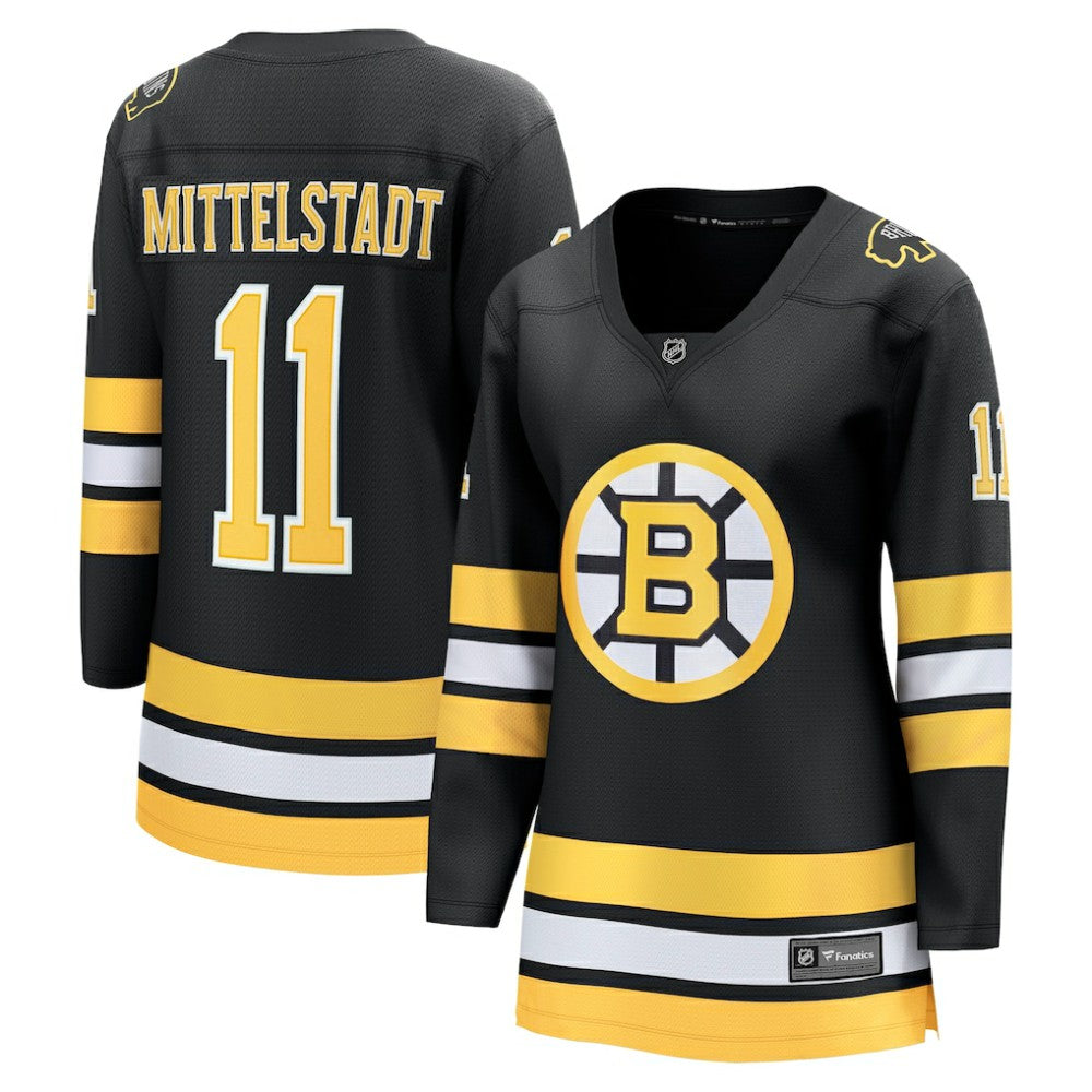 NHL Black Casey Mittelstadt Boston Bruins Fanatics Women's Home Breakaway Player Jersey
