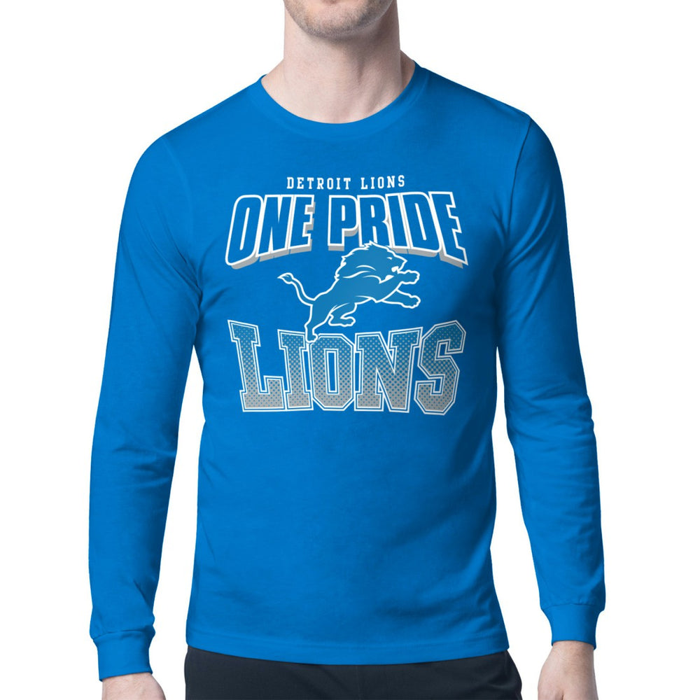 Starter Comic Style Slogan Long Sleeve T-Shirt - Detroit Lions